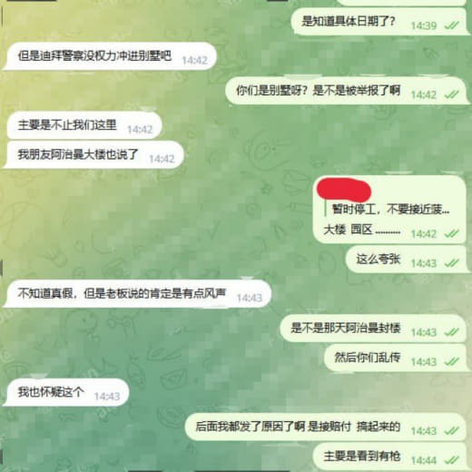 咋回事？迪拜有行动？一公司停工了